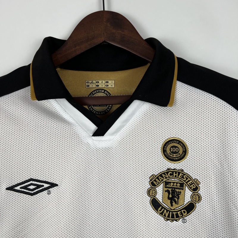 01/02 100th Anniversary Edition Retro Manchester United Soccer Jerseys
