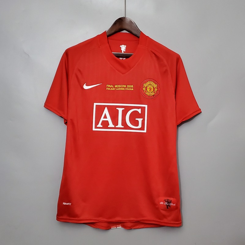 2007-2008 home Retro Manchester United Soccer Jerseys