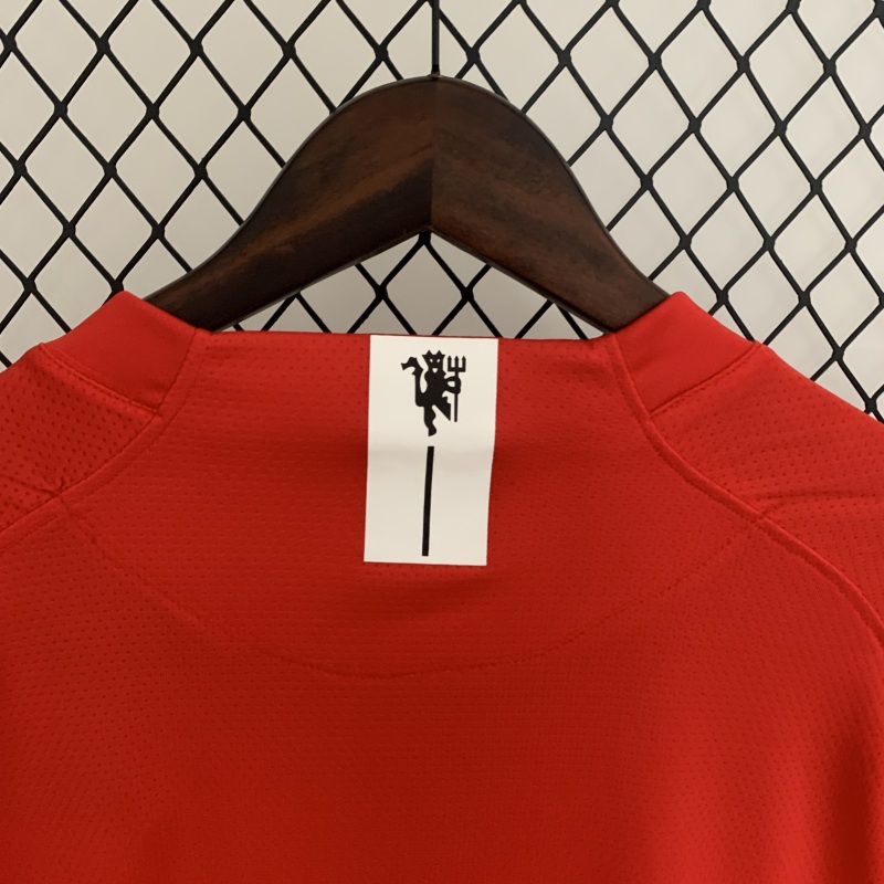 2007-2008 home long sleeve Retro Manchester United Soccer Jerseys