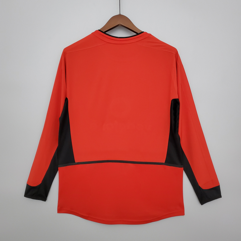 2002-2004 home long sleeve Retro Manchester United Soccer Jerseys