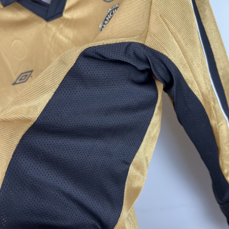 01/02 100th Anniversary long sleeve Retro Manchester United Soccer Jerseys