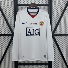 2008-2009 away long sleeve Retro Manchester United Soccer Jerseys Champions League