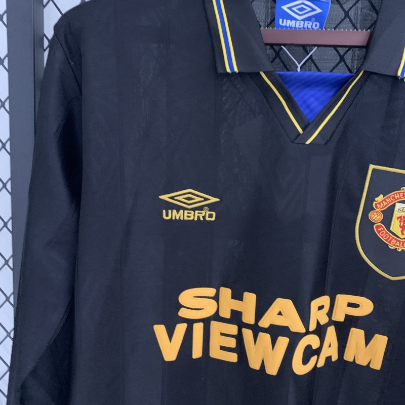 1993-1995 away long sleeve Retro Manchester United Soccer Jerseys