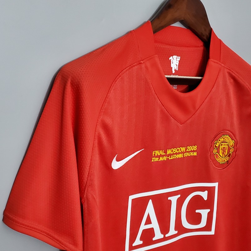 2007-2008 home Retro Manchester United Soccer Jerseys