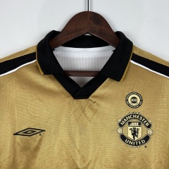 01/02 100th Anniversary long sleeve Retro Manchester United Soccer Jerseys