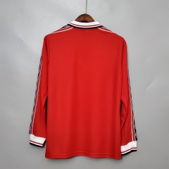 1998-1999 home long sleeve Retro Manchester United Soccer Jerseys
