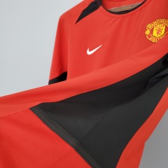 2002-2004 home long sleeve Retro Manchester United Soccer Jerseys