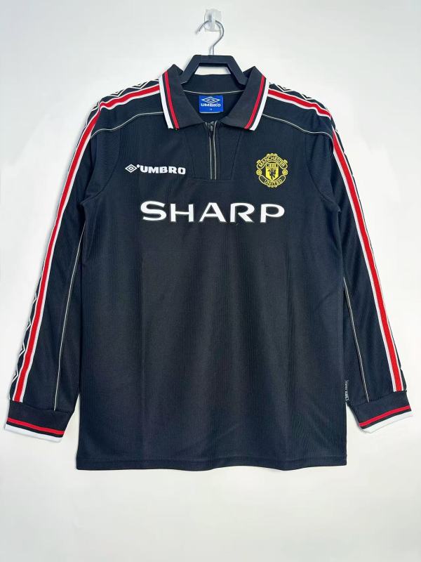 1998 away long sleeve Retro Manchester United Soccer Jerseys