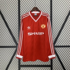 1986-1988 home long sleeve Retro Manchester United Soccer Jerseys