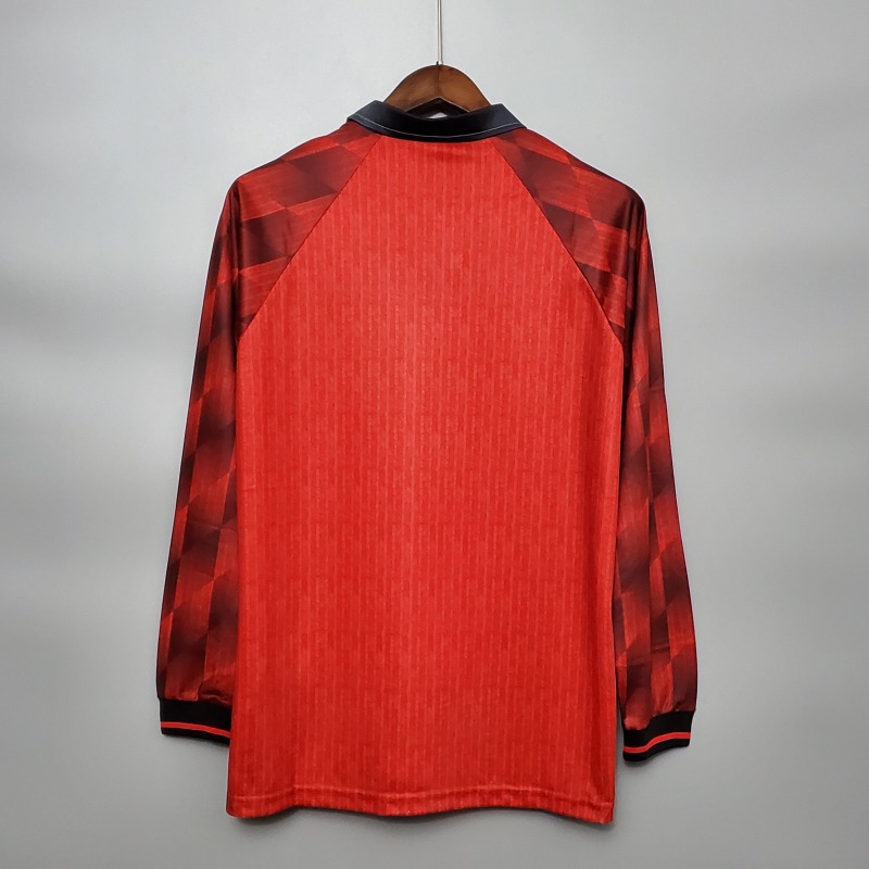 1996 home long sleeve Retro Manchester United Soccer Jerseys
