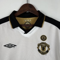 01/02 100th Anniversary long sleeve Retro Manchester United Soccer Jerseys