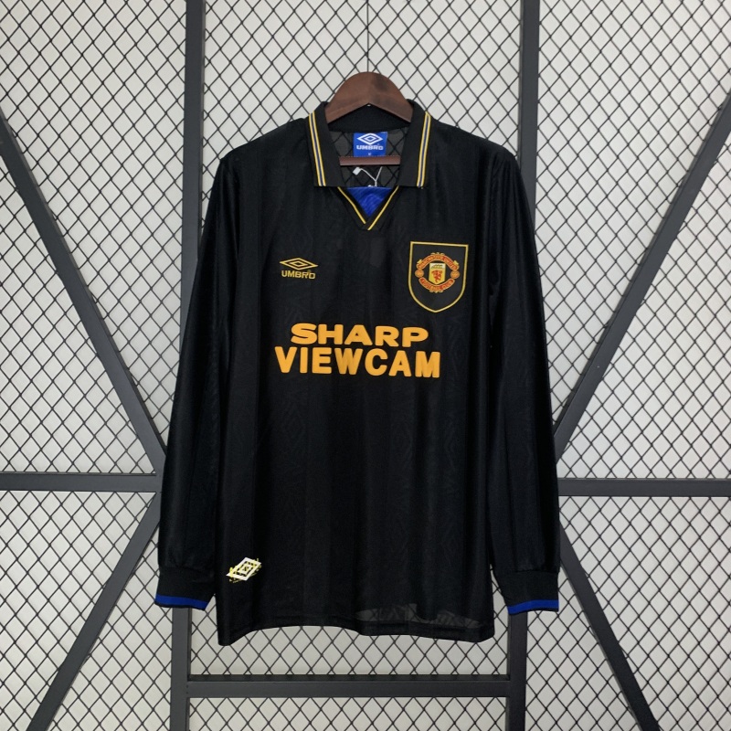 1993-1995 away long sleeve Retro Manchester United Soccer Jerseys