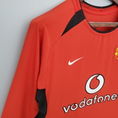 2002-2004 home long sleeve Retro Manchester United Soccer Jerseys