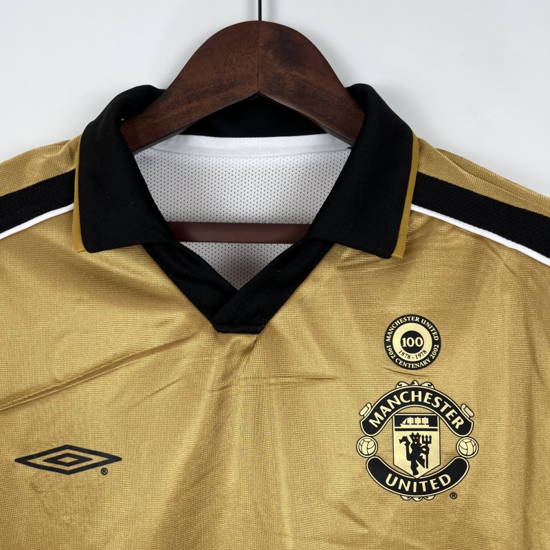 01/02 100th Anniversary Edition Retro Manchester United Soccer Jerseys