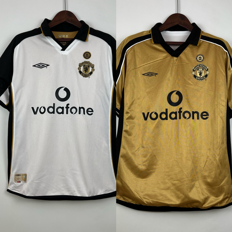01/02 100th Anniversary Edition Retro Manchester United Soccer Jerseys