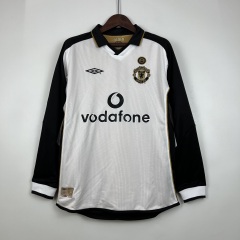 01/02 100th Anniversary long sleeve Retro Manchester United Soccer Jerseys