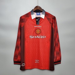 1996 home long sleeve Retro Manchester United Soccer Jerseys