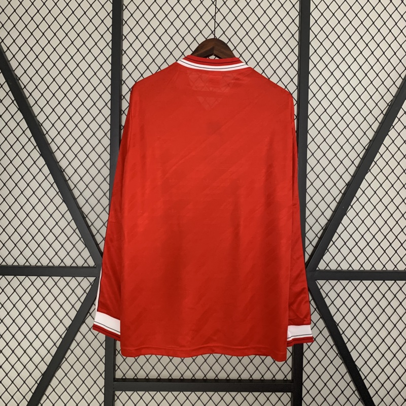 1986-1988 home long sleeve Retro Manchester United Soccer Jerseys