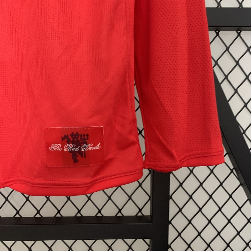 2007-2008 home long sleeve Retro Manchester United Soccer Jerseys