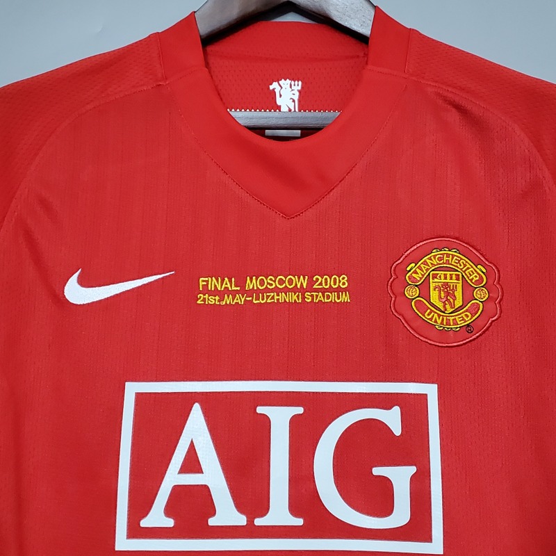 2007-2008 home Retro Manchester United Soccer Jerseys