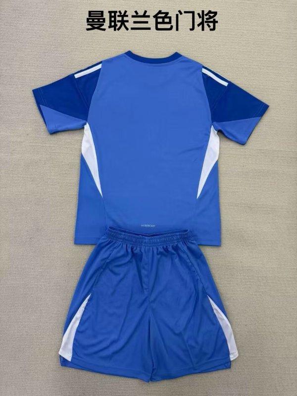 2025-2026 Manchester United Goalkeeper jersey kids + free socks blue