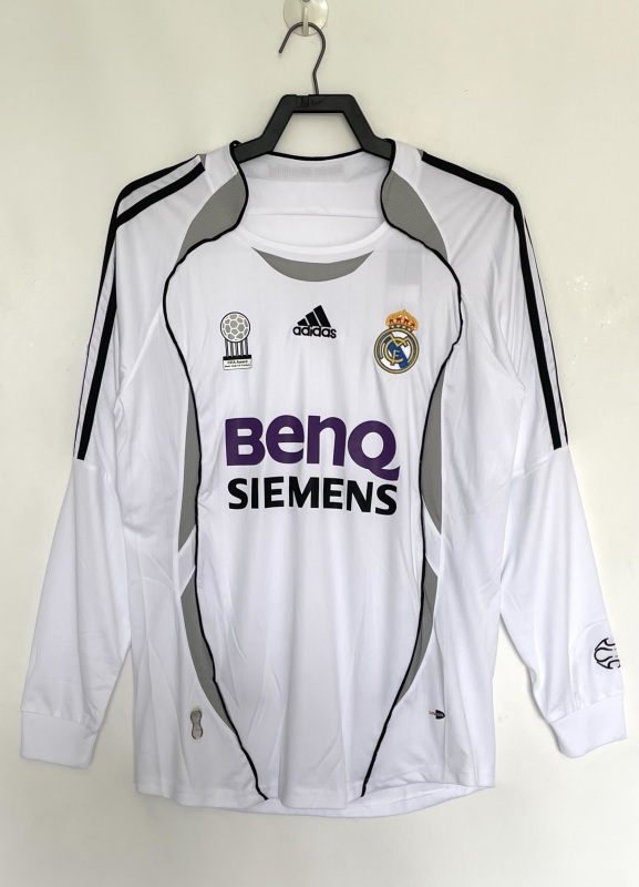 2006-2007 home Long sleeve Retro Real Madrid Soccer Jerseys