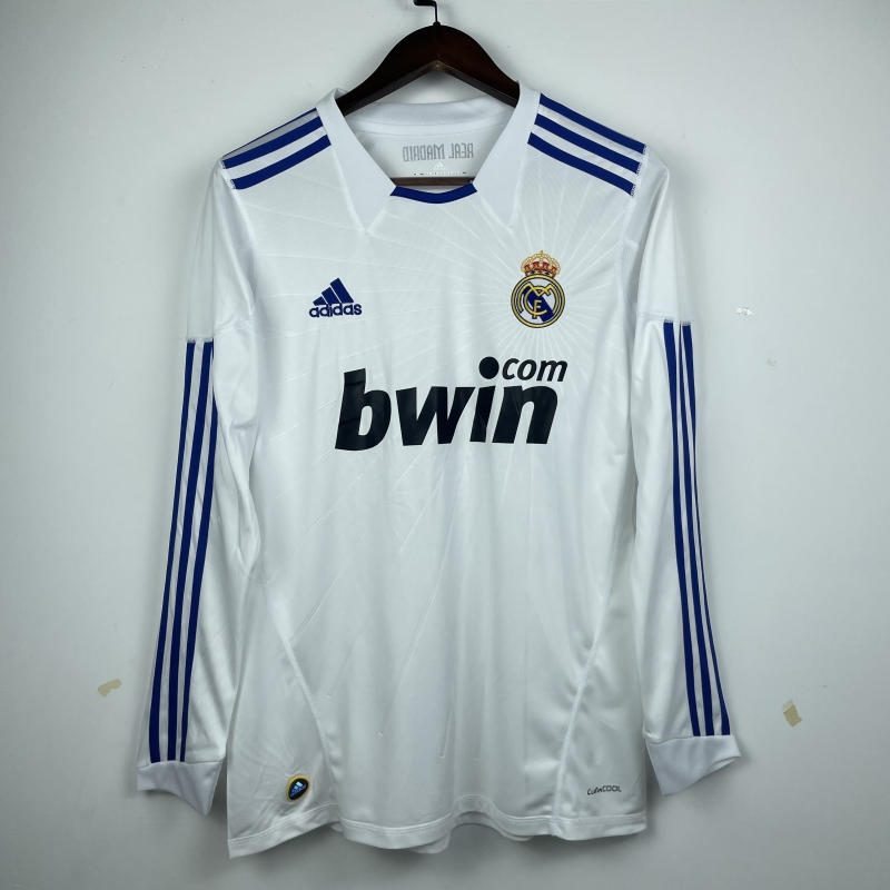 2010-2011 home Long sleeve Retro Real Madrid Soccer Jerseys