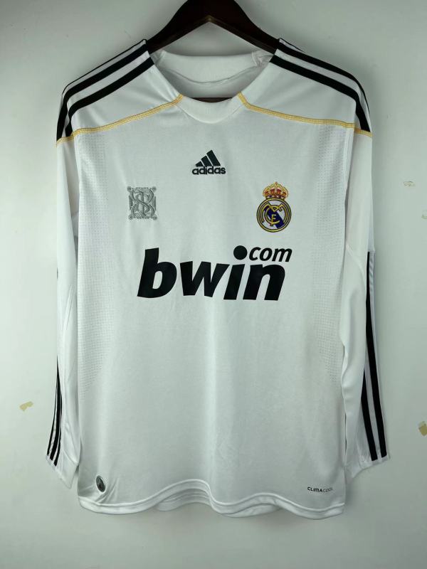 2009-2010 home Long sleeve Retro Real Madrid Soccer Jerseys