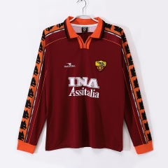 1998-1999 home Long sleeve Retro Roma Soccer Jerseys