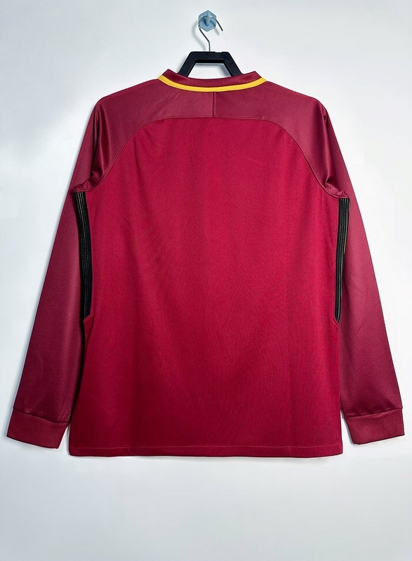2017-2018 home Long sleeve Retro Roma Soccer Jerseys