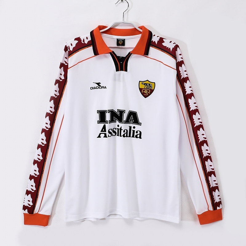 1998-1999 away Long sleeve Retro Roma Soccer Jerseys