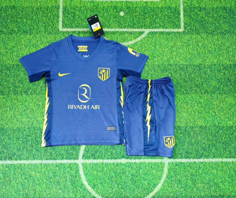 2025-2026 away kids Atletico Madrid Soccer Jerseys + free socks
