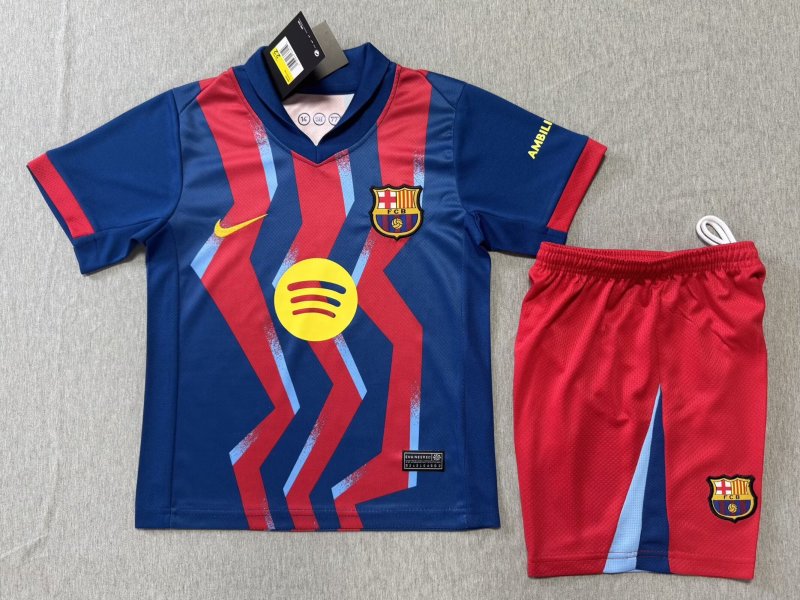 2025-2026 kids Barcelona 4th size 16-28 + free socks