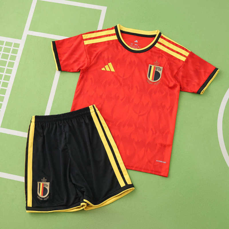 2026 FIFA World Cup Belgium home Kids kit + free socks