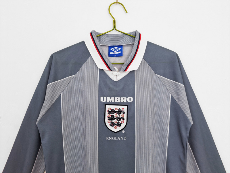 1996 away Long sleeves England RETRO Fan version