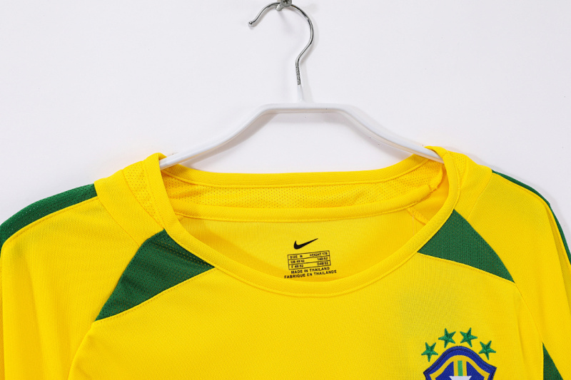 2002 home Long sleeves Brazil retro Fan version
