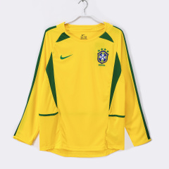 2002 home Long sleeves Brazil retro Fan version