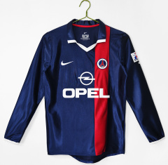 0102 Long sleeves season Paris Saint-Germain F.C. home retro Fan version