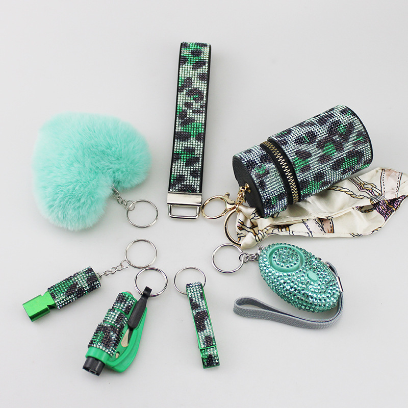 Wholesale bling 7 piece keychain set