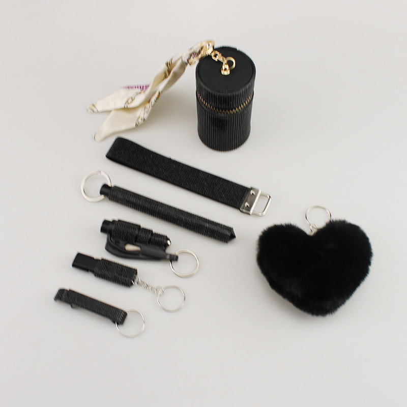 New crystal hot diamond diamond wristband lipstick bag window breaker self-defense stick whistle bottle opener key pendant