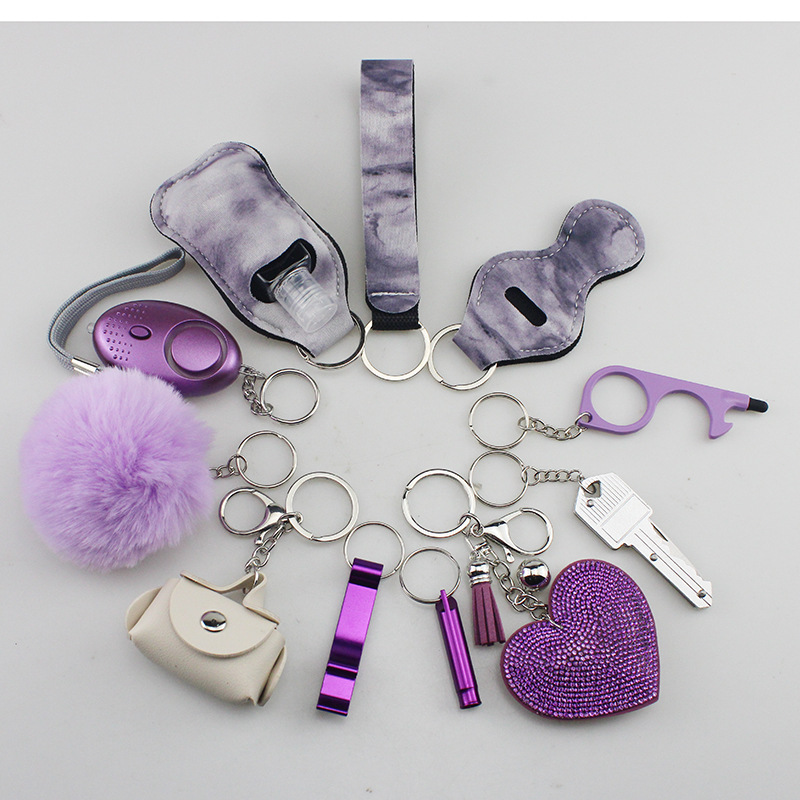 Amazon cross-border self-defense DIY 11-piece keychain