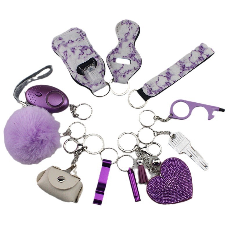 Amazon cross-border self-defense DIY 11-piece keychain