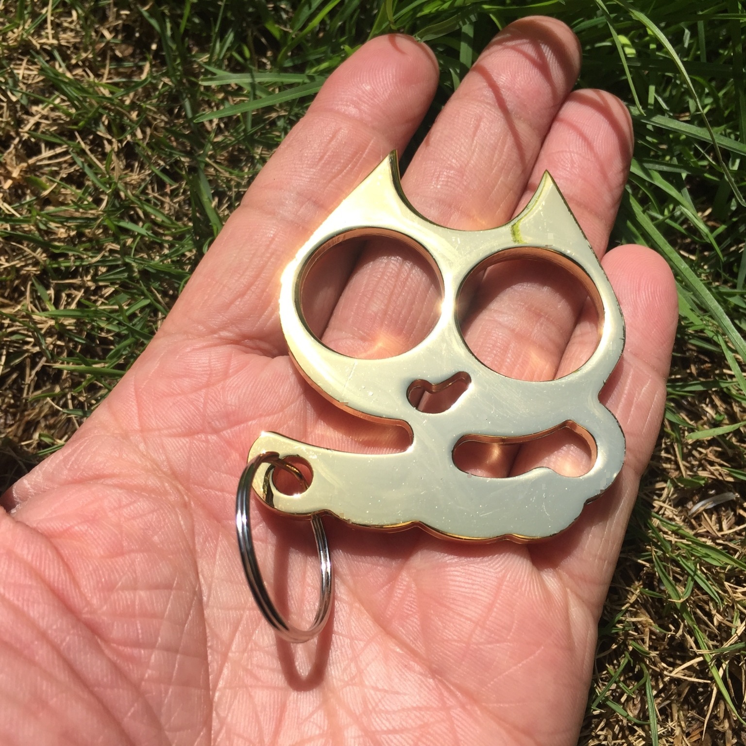超萌小铁猫  二指扣 防身用品 新款猫眼指虎 钥匙指虎 应急破窗器