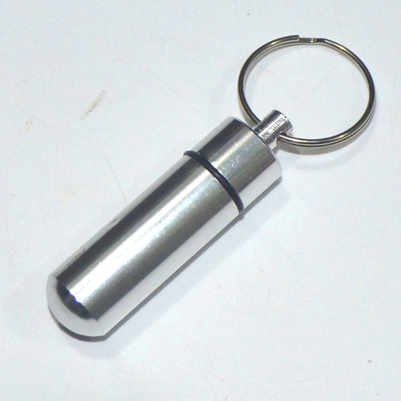 Portable aluminum alloy pill bottle cartridge keychain outdoor waterproof sealed medicine jar medicine box cartridge small