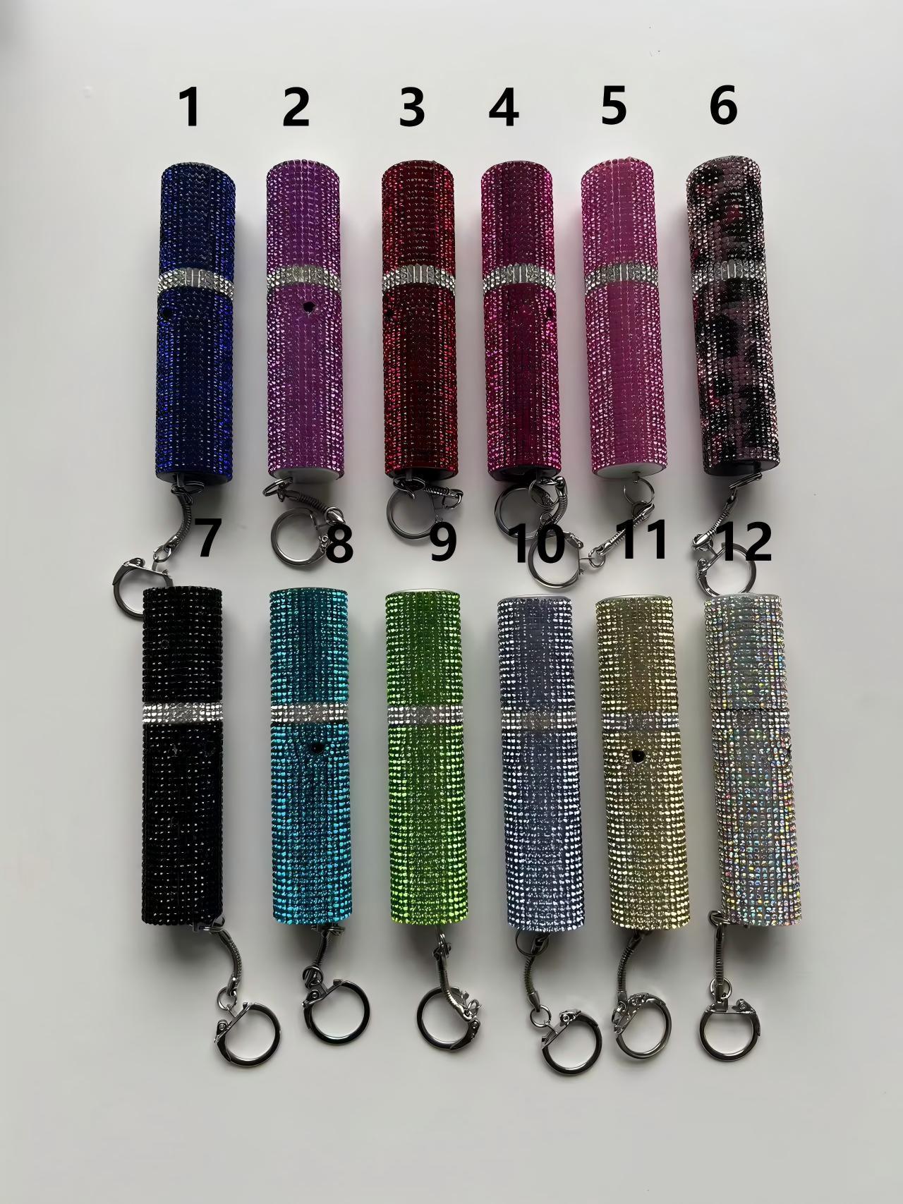 Wholesale 12 color bling self-defense flashlight keychain