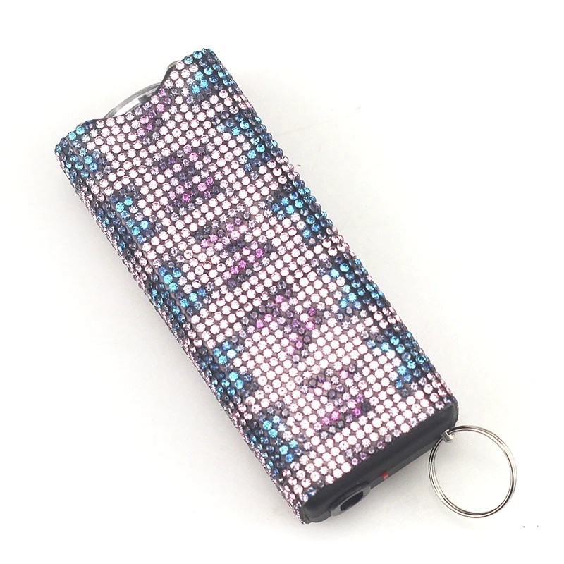Amazon's cross-border best-selling diamond-studded self-defense flashlight keychain