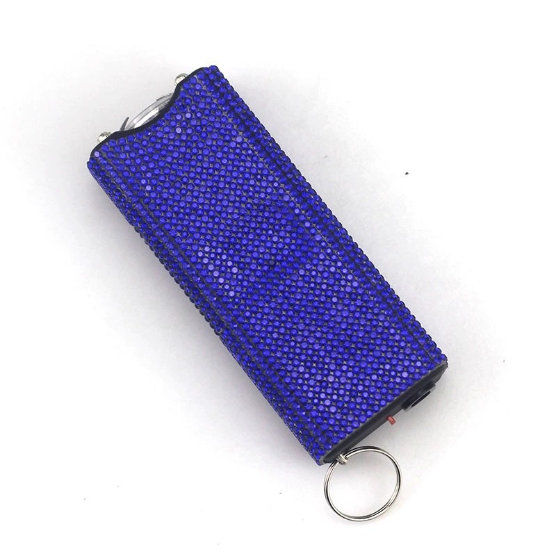 Amazon's cross-border best-selling diamond-studded self-defense flashlight keychain