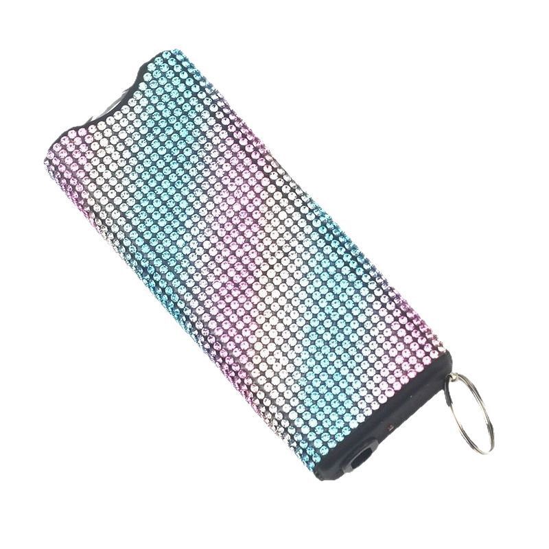 Amazon's cross-border best-selling diamond-studded self-defense flashlight keychain