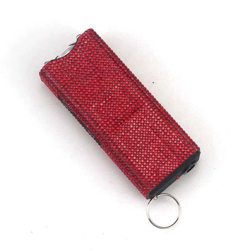 Amazon's cross-border best-selling diamond-studded self-defense flashlight keychain