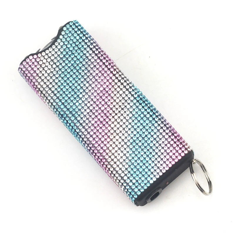 Amazon's cross-border best-selling diamond-studded self-defense flashlight keychain